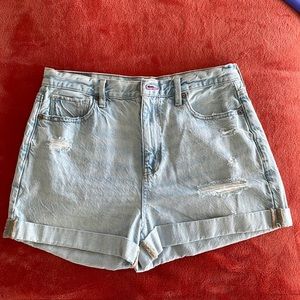 American Eagle Pride Collection Light Wash Distressed Jean Shorts Size 8